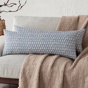 New in Package Foindtower Set of Throw Pillow Cases Lake Blue With Flowers
